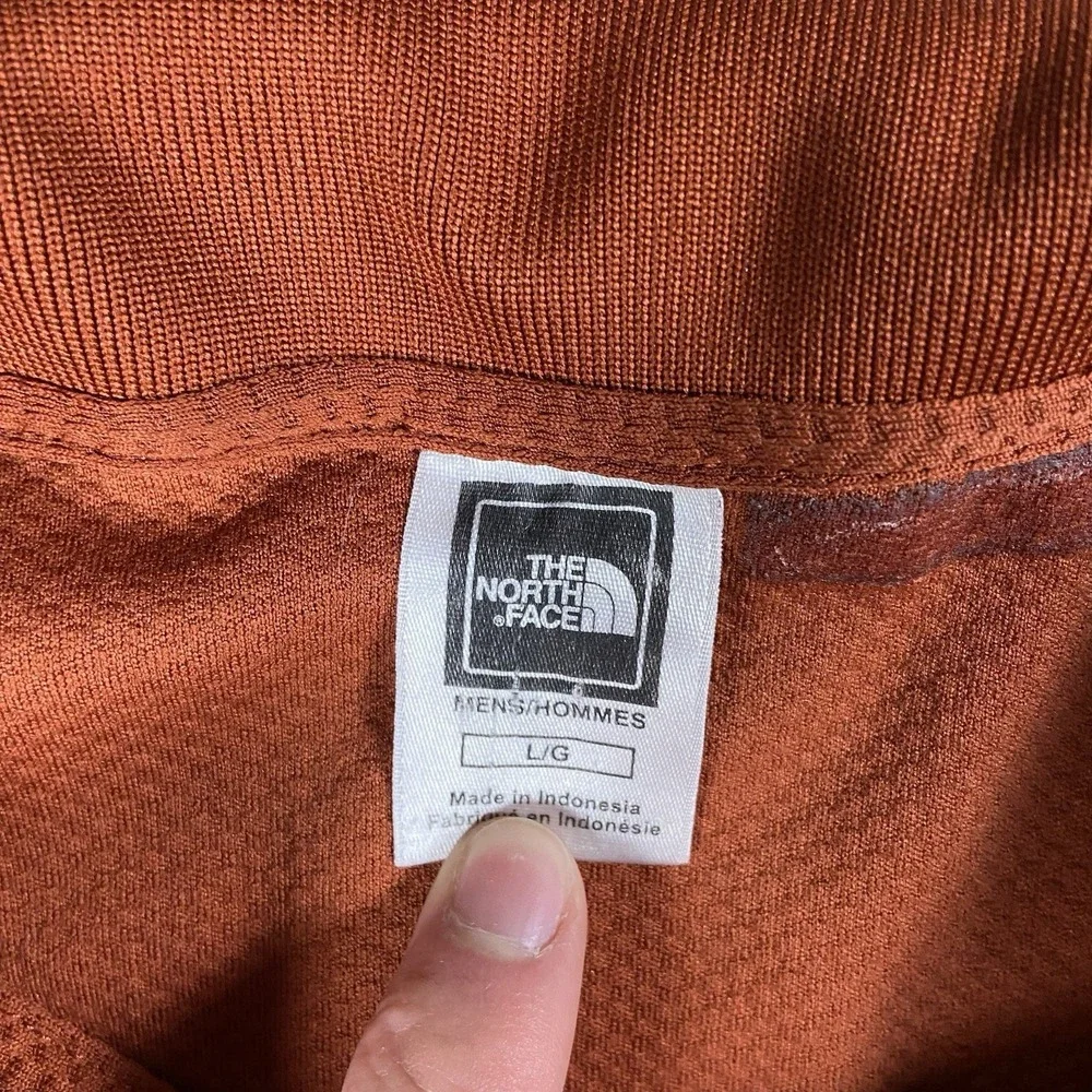 The North Face 1/4 Zip Size Large Orange Long Sleeve Pullover Vaporwick Mockneck